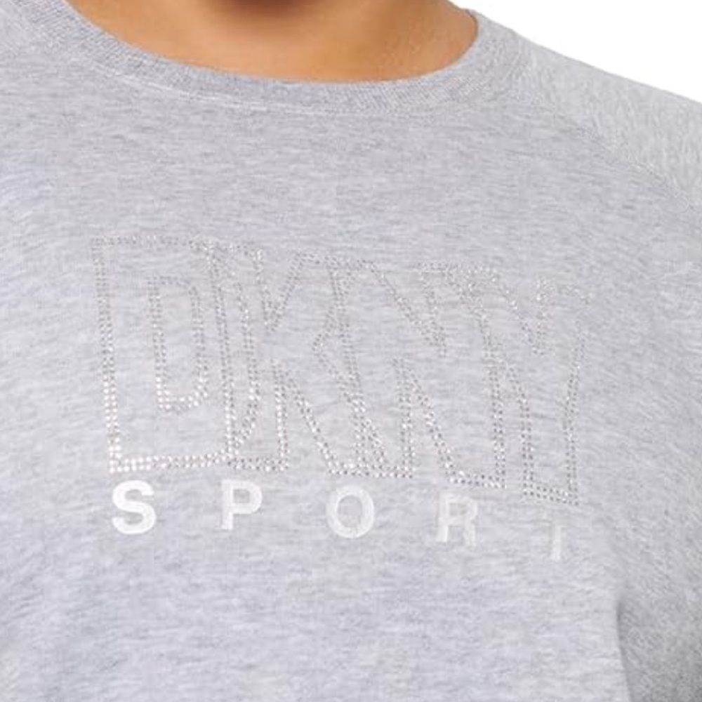 Dkny Gray Oversized Sweatshirt with rhinestone logo hard to see sry